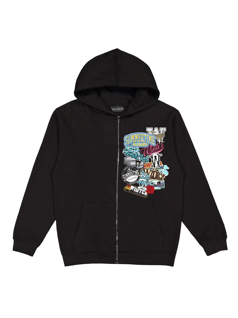 STICKER ZIP HOODIE
