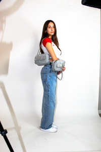 DENIM CARGO SHOULDER BAG