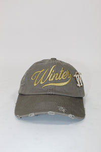 SCRIPT DISTRESSED HAT