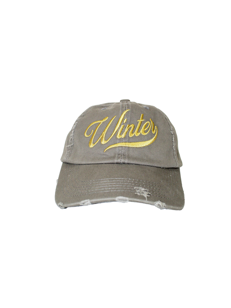 SCRIPT DISTRESSED HAT